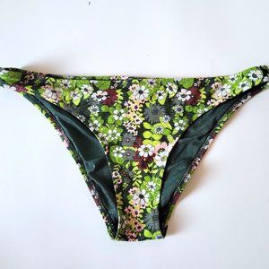 Aerie Green Daisy LARGE Cheeky Bikini Hipster Swim Bottom